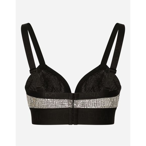 KIM DOLCE&GABBANA Triangle bra with fusible rhinestones - Picture 2 of 11